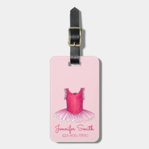 Pink Tutu Ballet Dancer Ballerina Dance Recital Luggage Tag