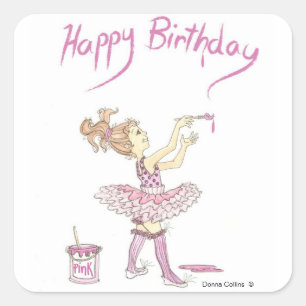 Pink Tutu Birthday Sticker