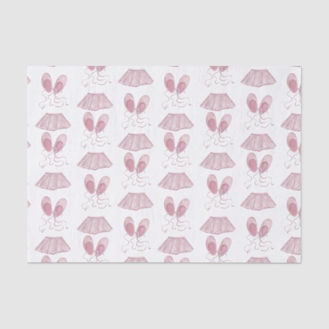 Pink Tutus Ballet Slippers Dance White Tissue Paper (Front)