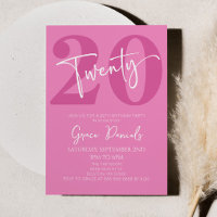 Pink Twenty 20th Twentieth Birthday Party
