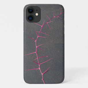 Pink Twig Grey Concrete Fever Tree iPhone 11 Case