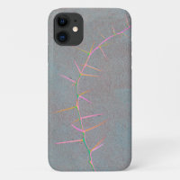 Pink Twig Grey Concrete Fever Tree iPhone 11 Case