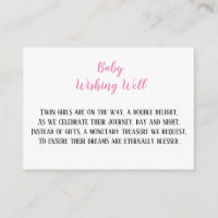 Pink Twin Baby Girls Wishing Well Baby Shower 
