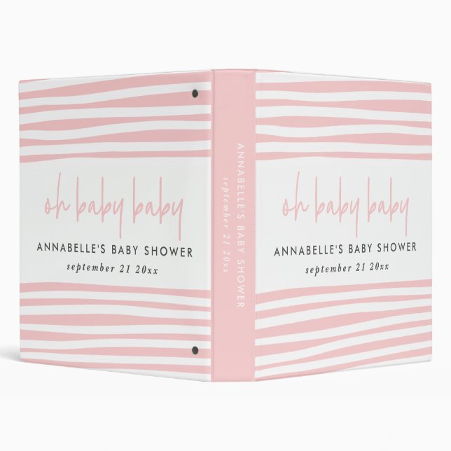 pink twin baby shower typography modern party binder (Background)