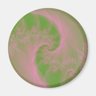Pink Twist on Green Magnet