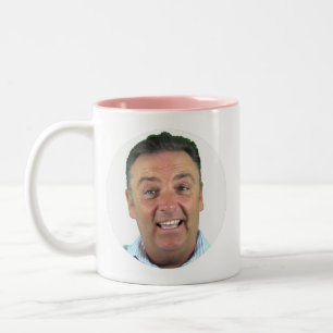 PINK Two-Tone Photo Mug - Round Frame Custom Mug