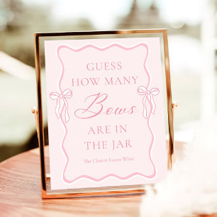 Pink Tying the Knot Guess How Many Bows Poster