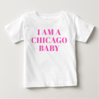 Pink Typography Chicago Baby Clothing