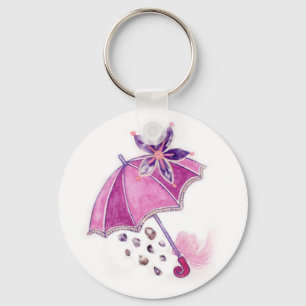 Pink Umbrella Keychain