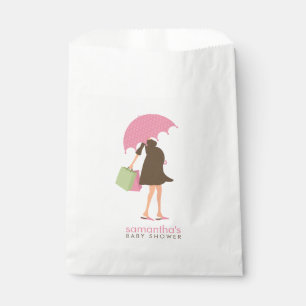 Pink Umbrella Mom Baby Shower Favour Bag