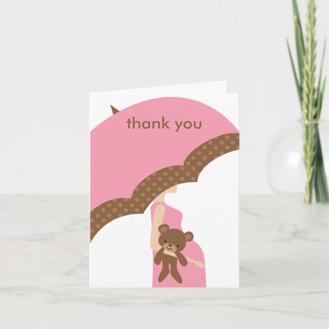 Pink Umbrella Note Cards (Front)