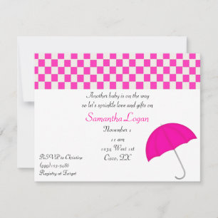 Pink Umbrella Sprinkle Baby Shower Invitation