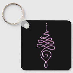 Pink Unalome Keychain