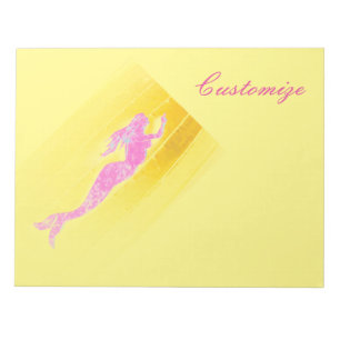 pink underwater mermaid notepad