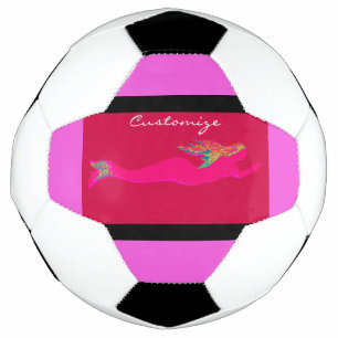 pink underwater mermaid soccer ball