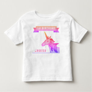 Pink Unicorn 1st Birthday Girl Toddler T-shirt