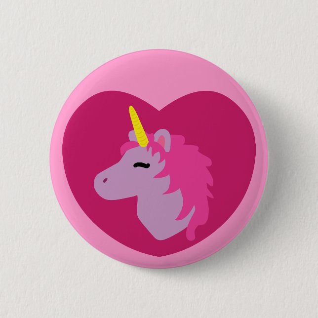 Pink Unicorn 2 Inch Round Button (Front)
