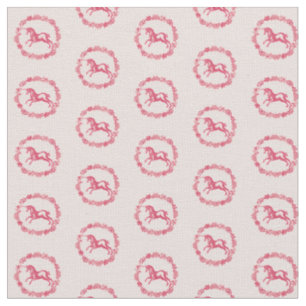 Pink unicorn and flowers fabric