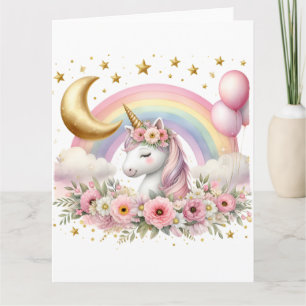 Pink Unicorn  Card