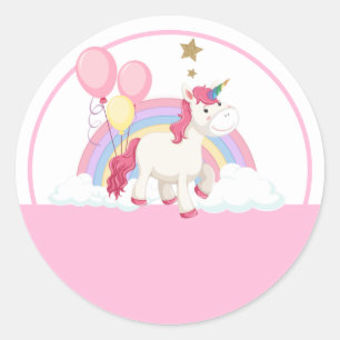 Pink Unicorn Classic Scrapbook stickers