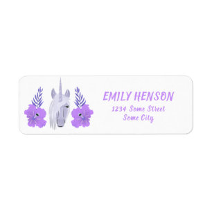 Pink Unicorn Flower Floral Adresse de retour