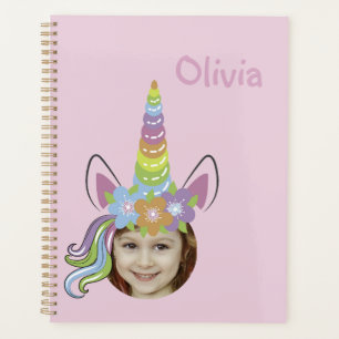 Pink Unicorn Hat Photo Named Back to School Planner