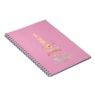 Pink Unicorn Inspirational quote Notebook