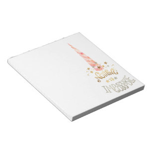 Pink Unicorn Inspirational quote Notepad