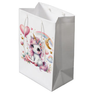 Pink Unicorn Medium Gift Bag