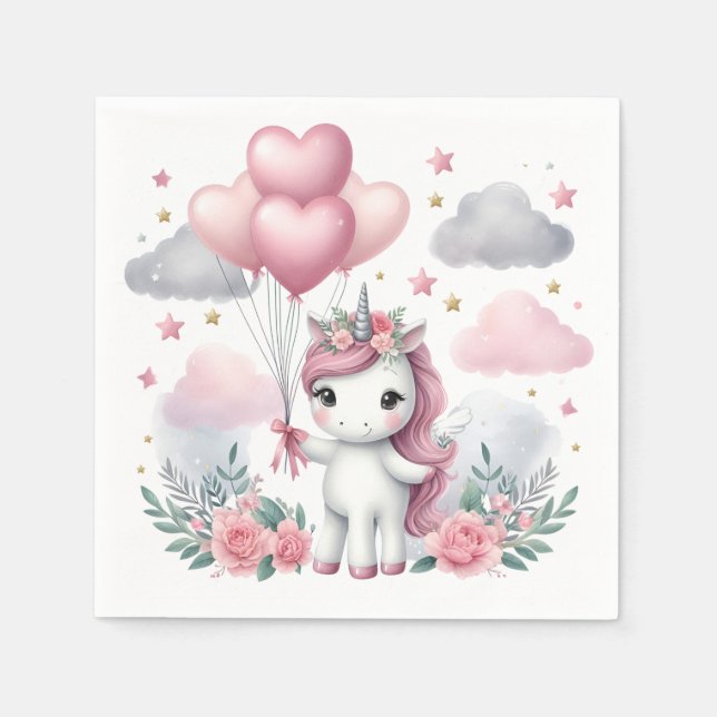 Pink Unicorn  Napkin (Front)