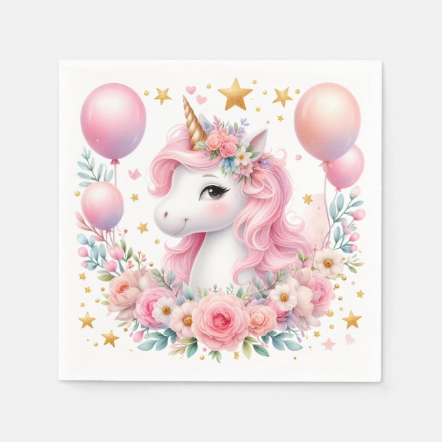 Pink Unicorn  Napkin (Front)
