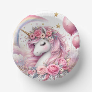 Pink Unicorn  Paper Plate