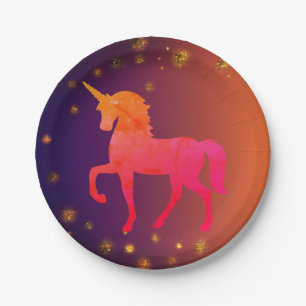 Pink Unicorn  Paper Plates