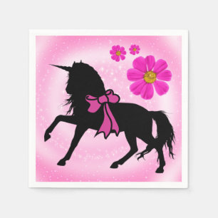 Pink Unicorn Party Paper Napkin