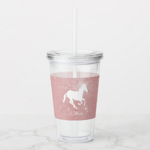 Pink Unicorn Personalized Acrylic Tumbler
