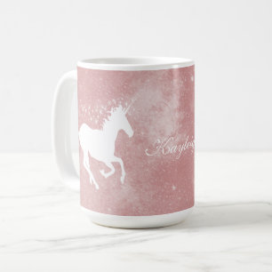 Pink Unicorn Personalized Coffee Mug