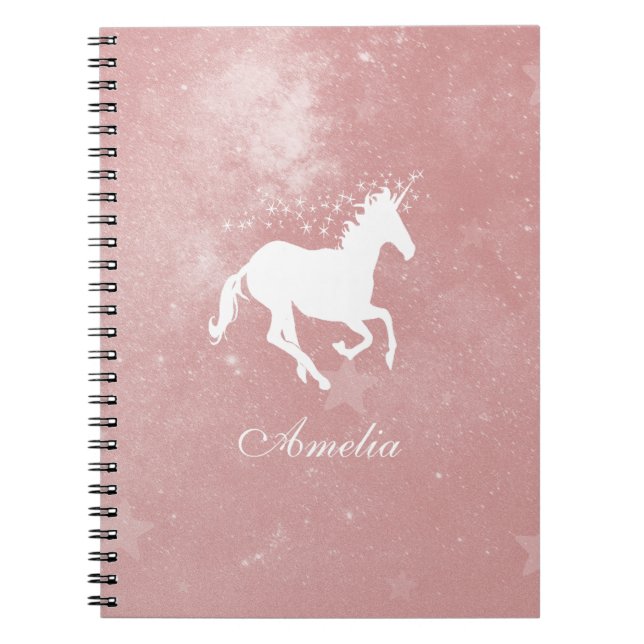 Pink Unicorn Personalized Notebook (Front)