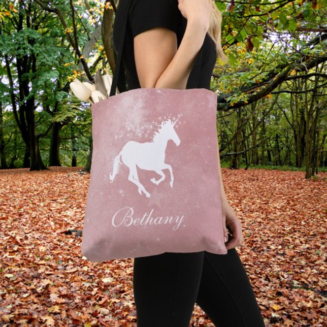 Pink Unicorn Personalized Tote Bag (Pink Unicorn Personalized Tote Bag)
