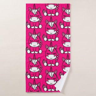 Pink Unicorn Pony Bath Towel