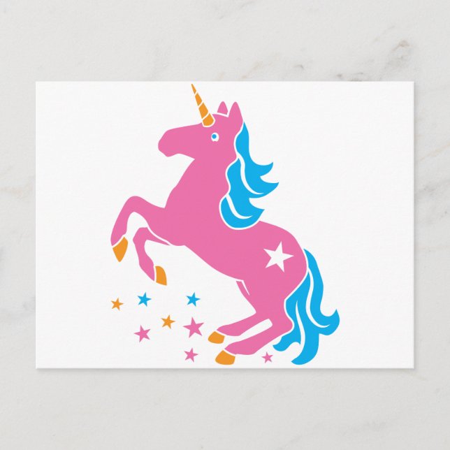 pink unicorn postcard (Front)