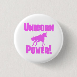 Pink Unicorn Power 1 Inch Round Button