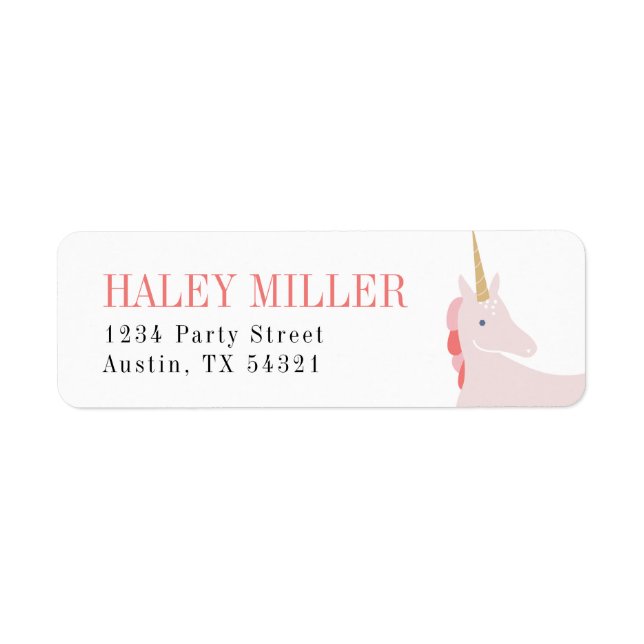 Pink Unicorn Return Address (Front)