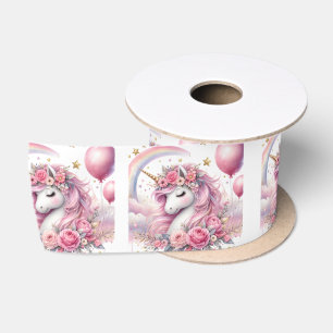 Pink Unicorn  Satin Ribbon