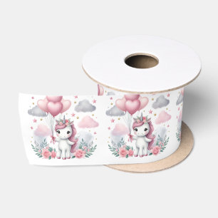Pink Unicorn  Satin Ribbon