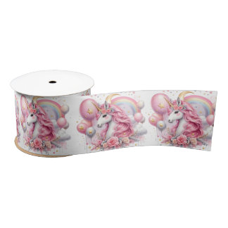 Pink Unicorn Satin Ribbon