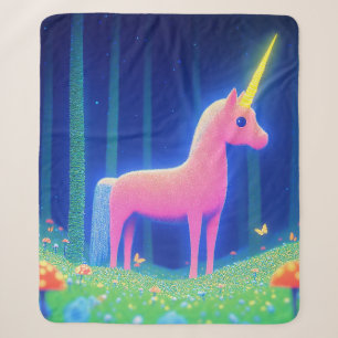 Pink Unicorn Sherpa Blanket