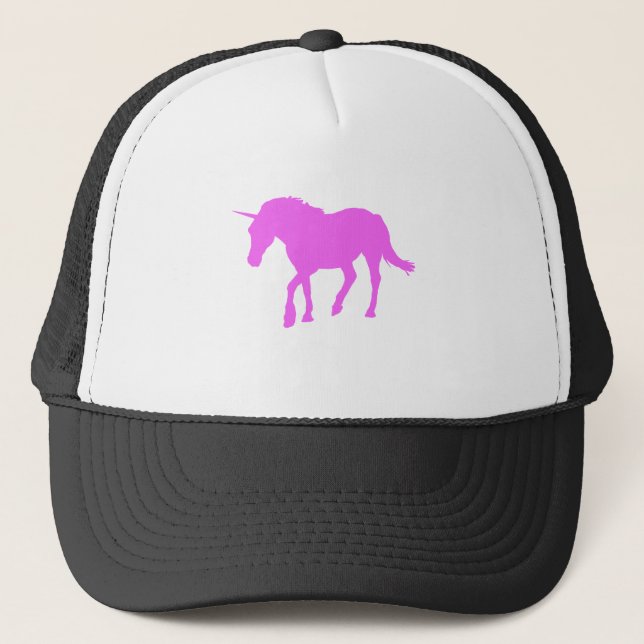 Pink Unicorn Silhouette Trucker Hat (Front)