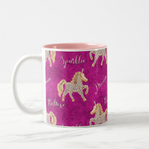 Pink Unicorn Sparkles Two-Tone Coffee Mug