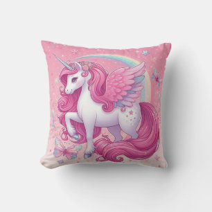 pink unicorn throw pillow