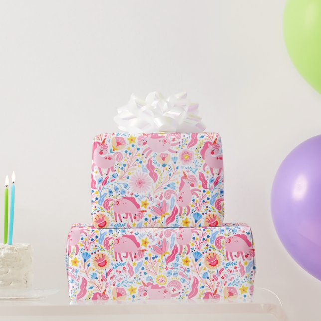 Pink Unicorn Wrapping Paper (Party Gifts)
